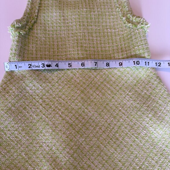 Zara Girls Sleeveless Dress Size 7, Green, Frayed Texture, Spring Dress - Picture 11 of 11